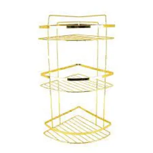 Shower Caddy Corner Shelf 3-Tier Gold 20 x 20 x 52cm