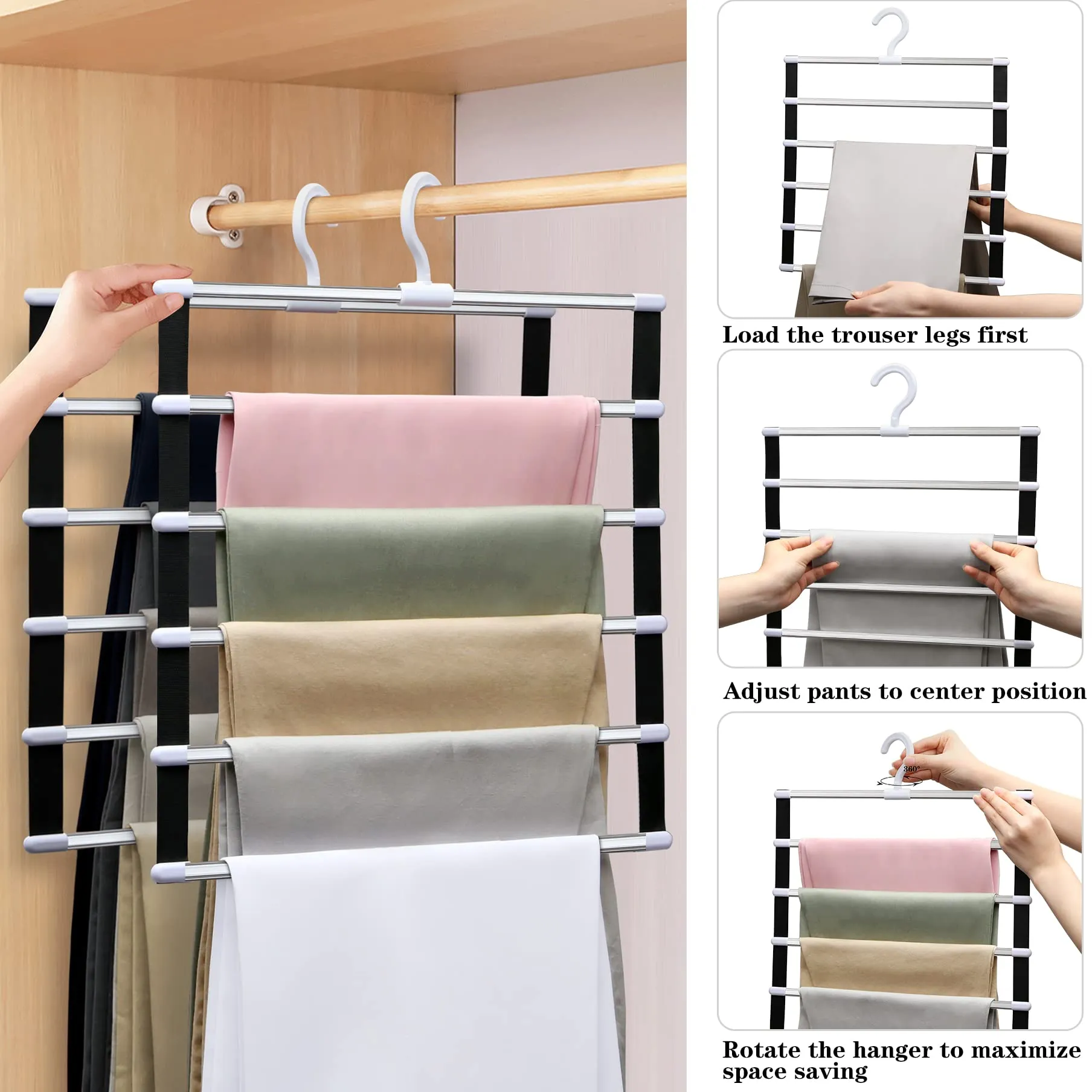 Space Saving Closet Pants Hangers