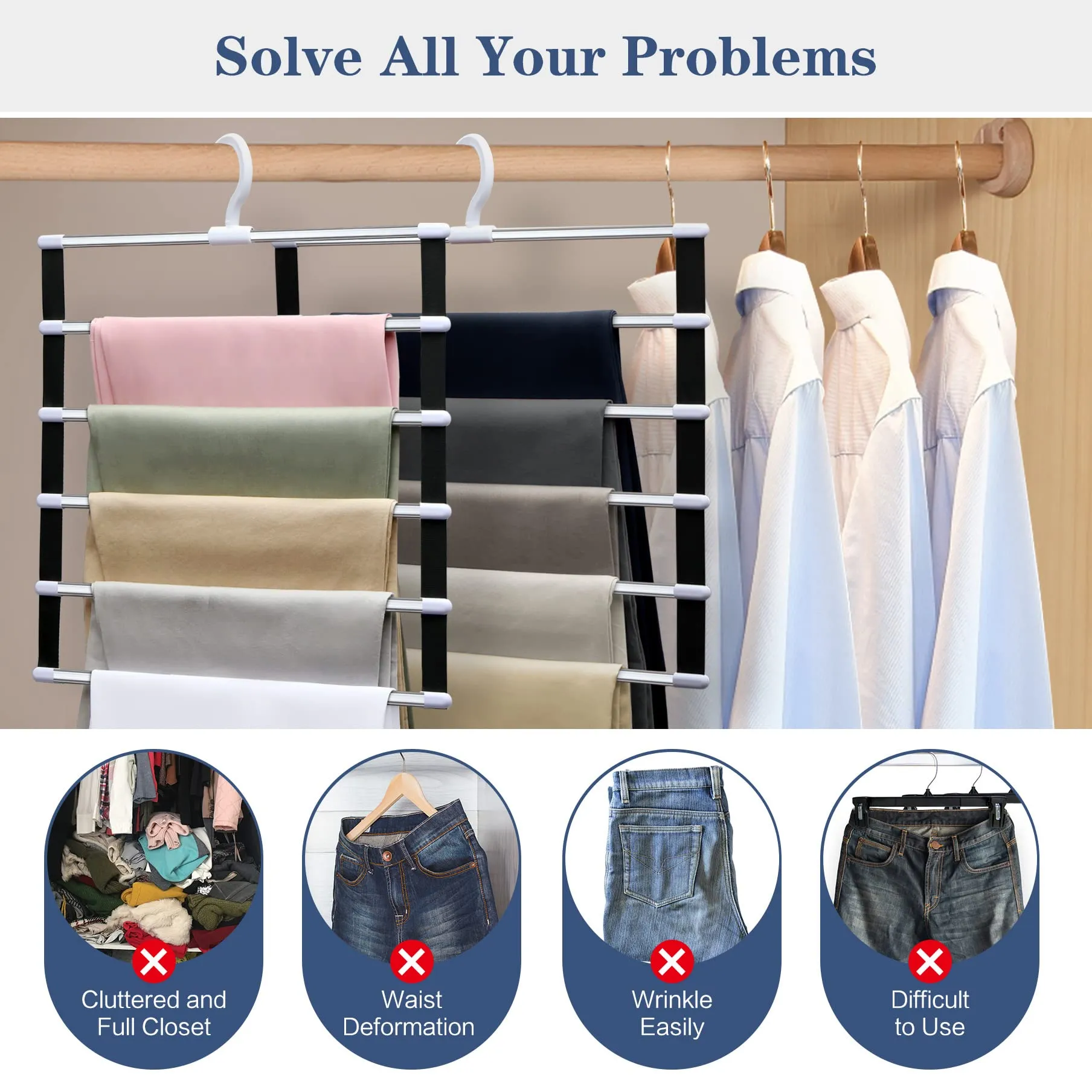 Space Saving Closet Pants Hangers