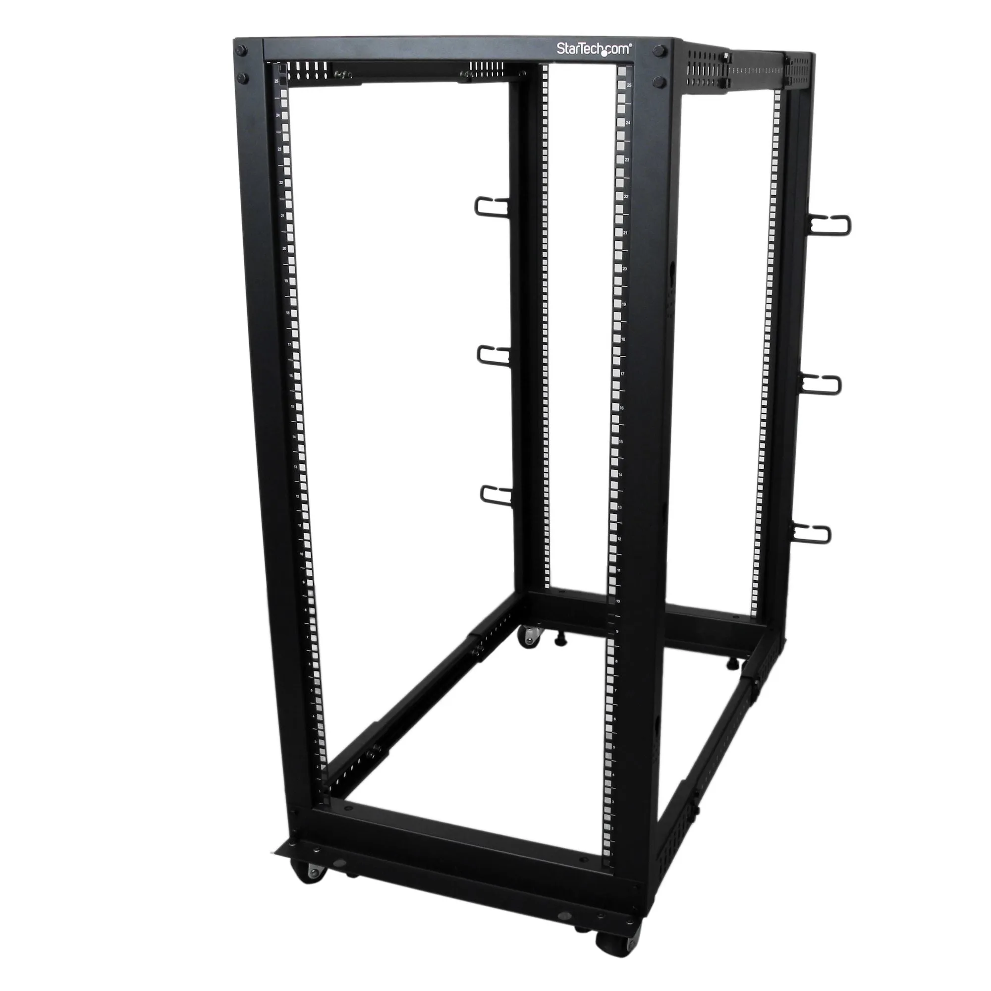 Startech.Com 25U Open Frame Server Rack - 4 Post Adjustable Depth (22" To 40") Network Equipment Rack W/ Casters/ Levele