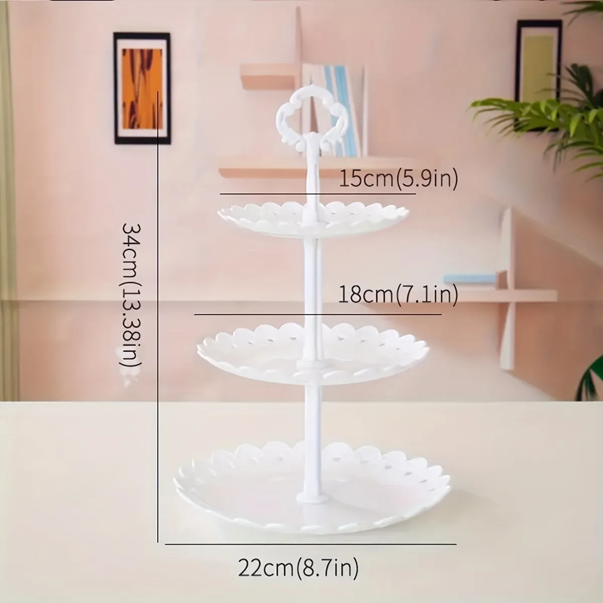 Stylish Plastic MultiLayer Wave Edge Display Tray For Desserts