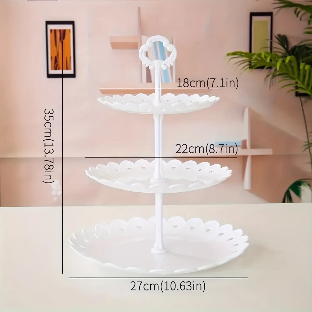 Stylish Plastic MultiLayer Wave Edge Display Tray For Desserts