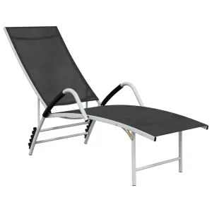 Sun Lounger Textilene and Aluminium Black