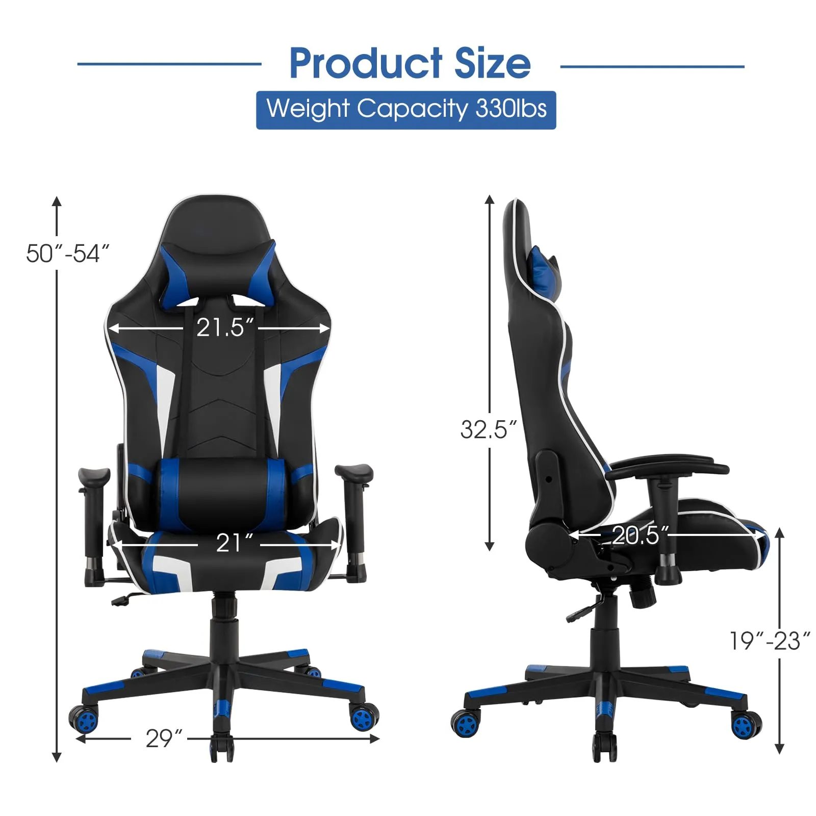 Tangkula Gaming Desk and Chair Set, Ergonomic Gamer Desk & Racing Chair Set Cup Holder, Headphone Hook