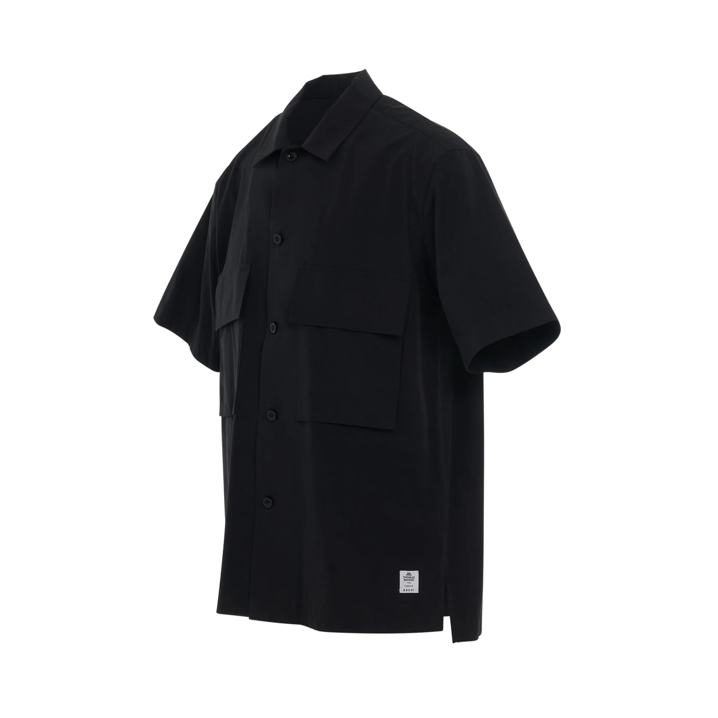 Thomas Mason Cotton Poplin Shirt in Black