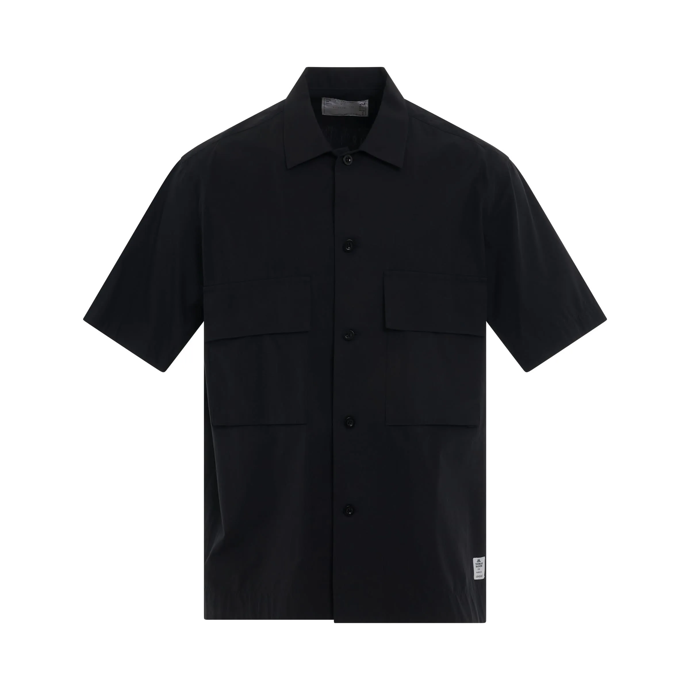 Thomas Mason Cotton Poplin Shirt in Black