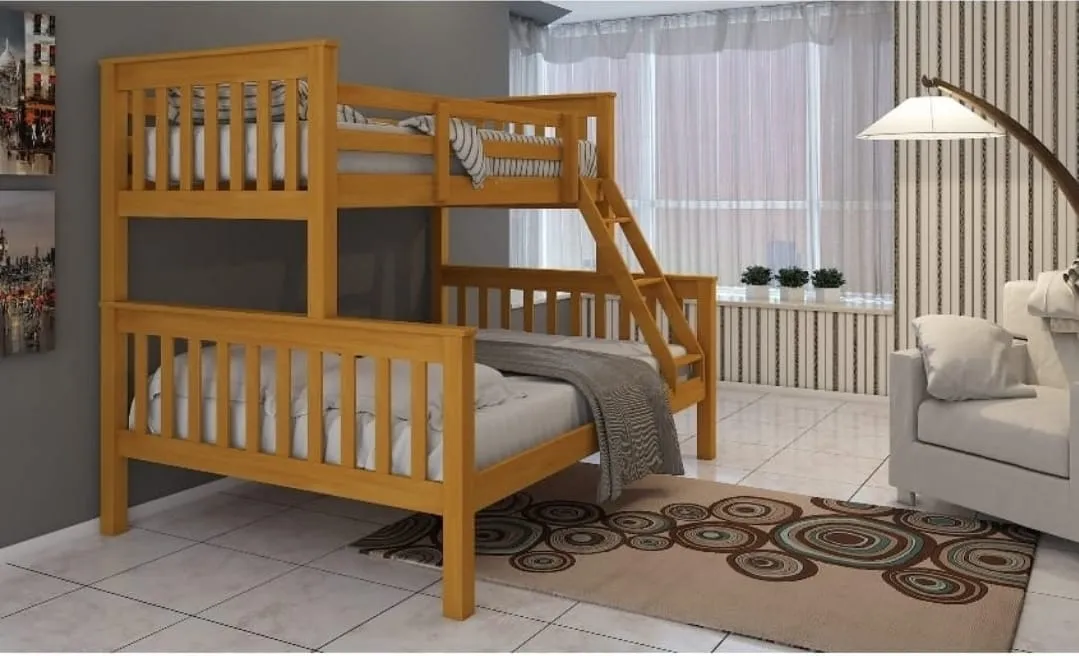 Triple Bunk Bed in White - Stylish, Space-Saving Solution for Kids' Bedrooms