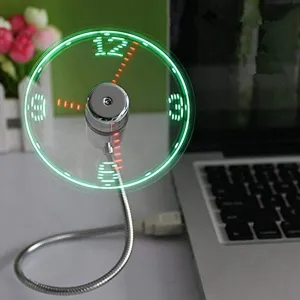 USB Mini Desk Clock & Fan - Fully Adjustable With Soft Durable Blades