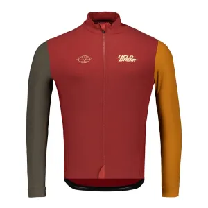 VELODROM RaceDay Thermal Long Sleeve Jersey AW23 - Burgundy Dual Sleeves