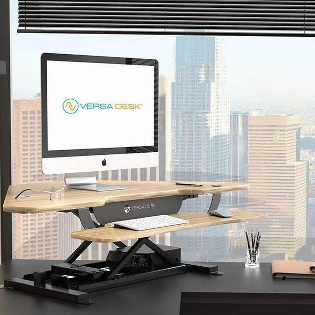 VersaDesk Power Pro Corner Electric Standing Desk Converter, VT7710000