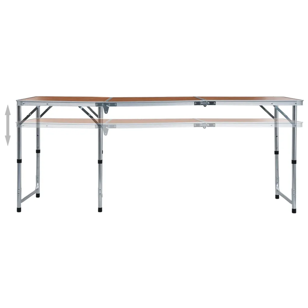 vidaXL Foldable Camping Table Aluminium 180x60 cm - Portable and Durable