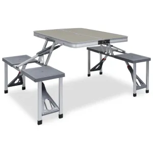 vidaXL Folding Camping Table with 4 Seats | Lightweight & Durable