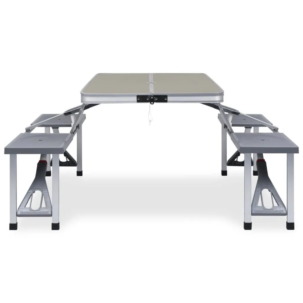 vidaXL Folding Camping Table with 4 Seats | Lightweight & Durable