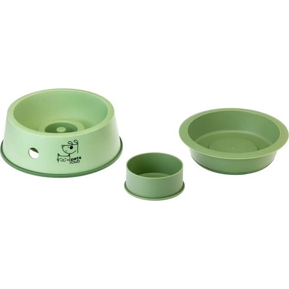 Vigar Pets Club 3 in 1 Pet Food Bowl Green