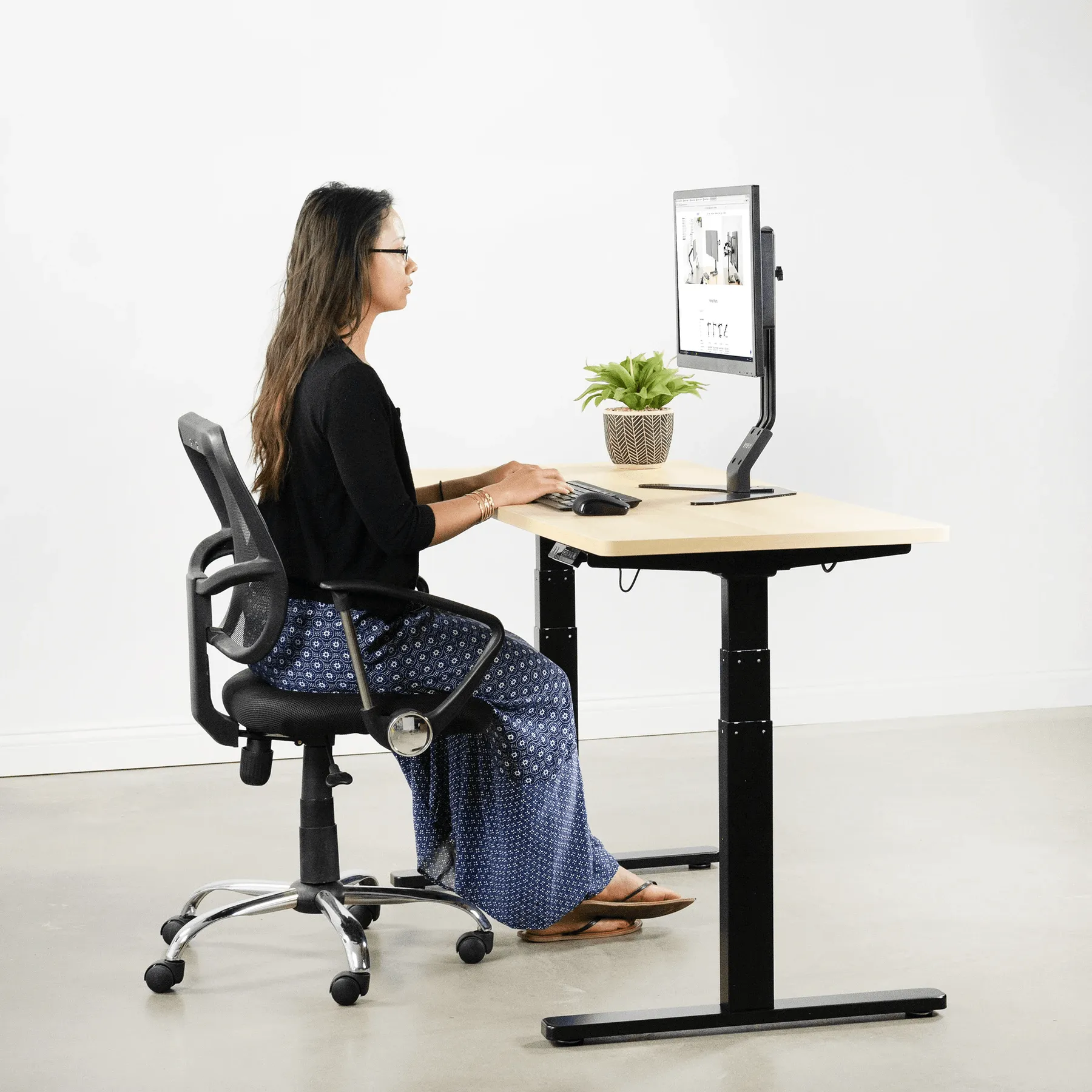 VIVO Electric 43" to 74"Long Height-Adjustable Standing Desk Frame, DESK-V120EB/V120EW