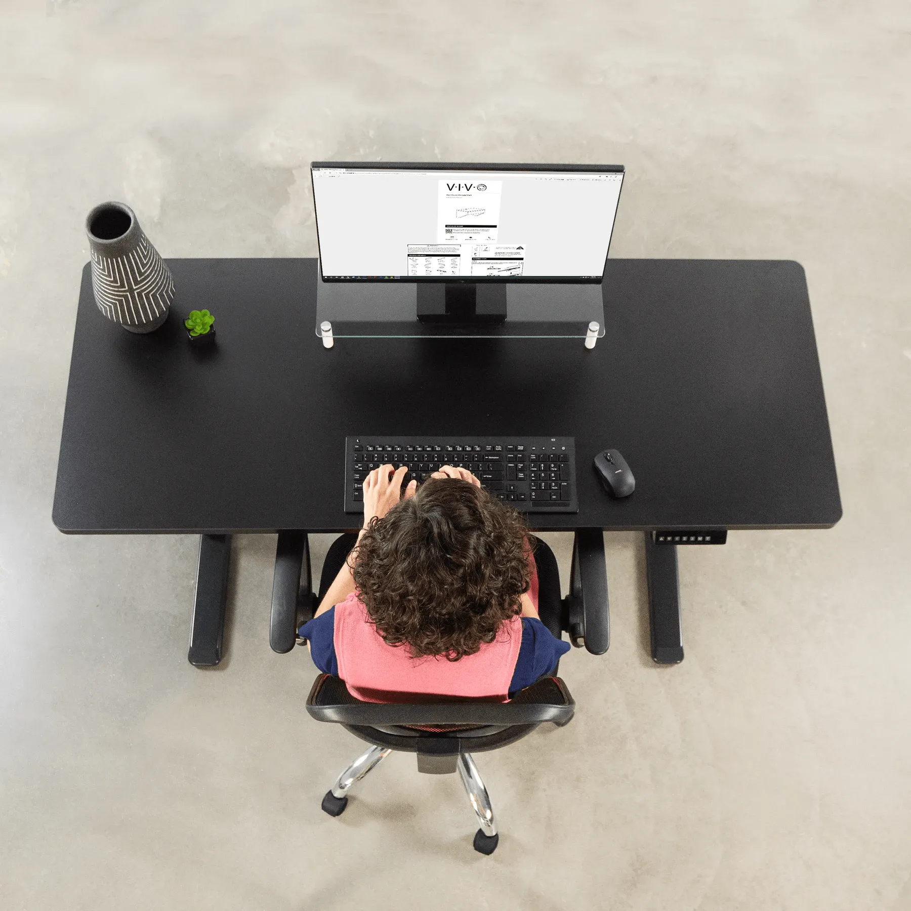 VIVO Electric 60” x 24” Standing Desk DESK-KIT-1B6B  Black TableTop, Black Frame, w/ Memory Pad Control