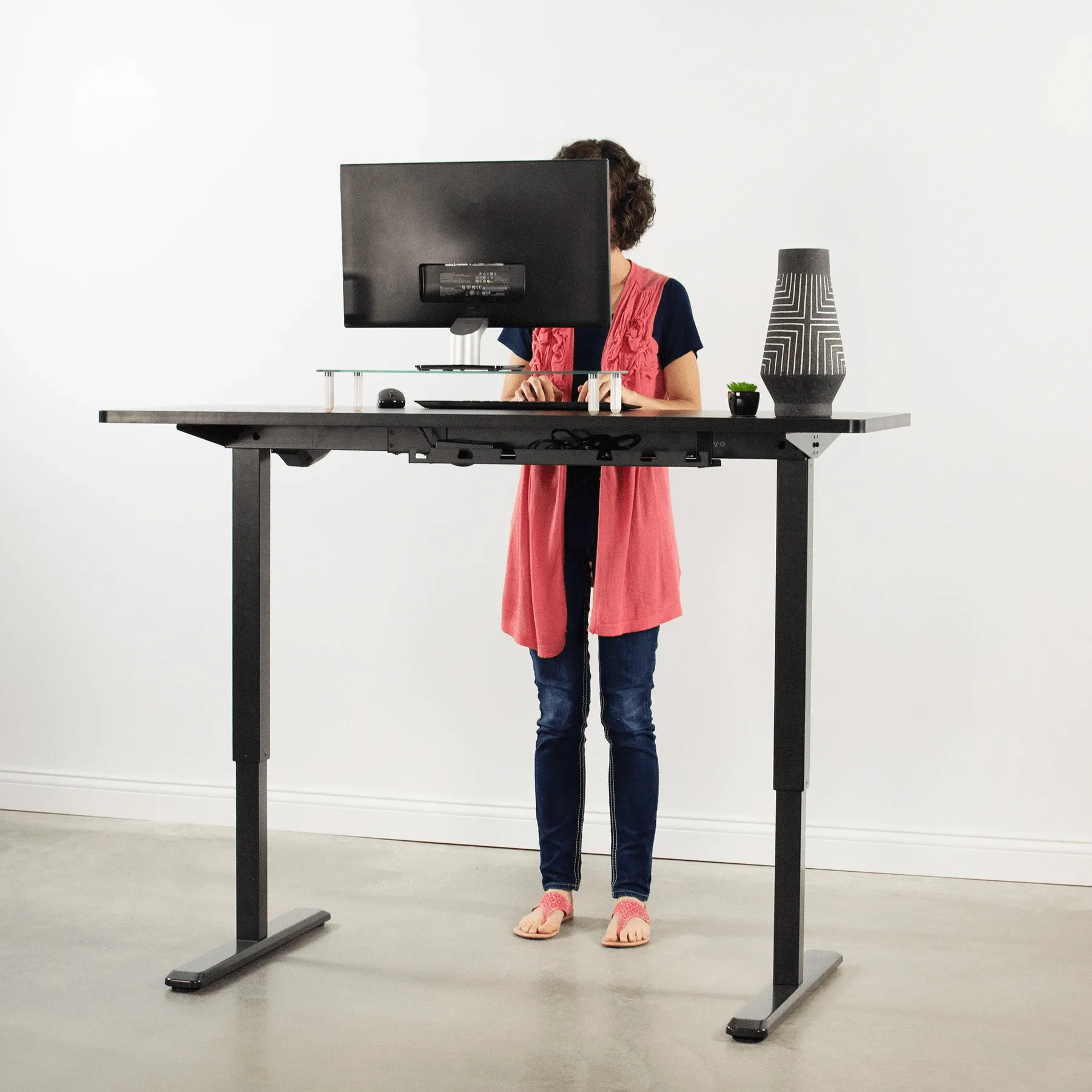 VIVO Electric 60” x 24” Standing Desk DESK-KIT-1B6B  Black TableTop, Black Frame, w/ Memory Pad Control