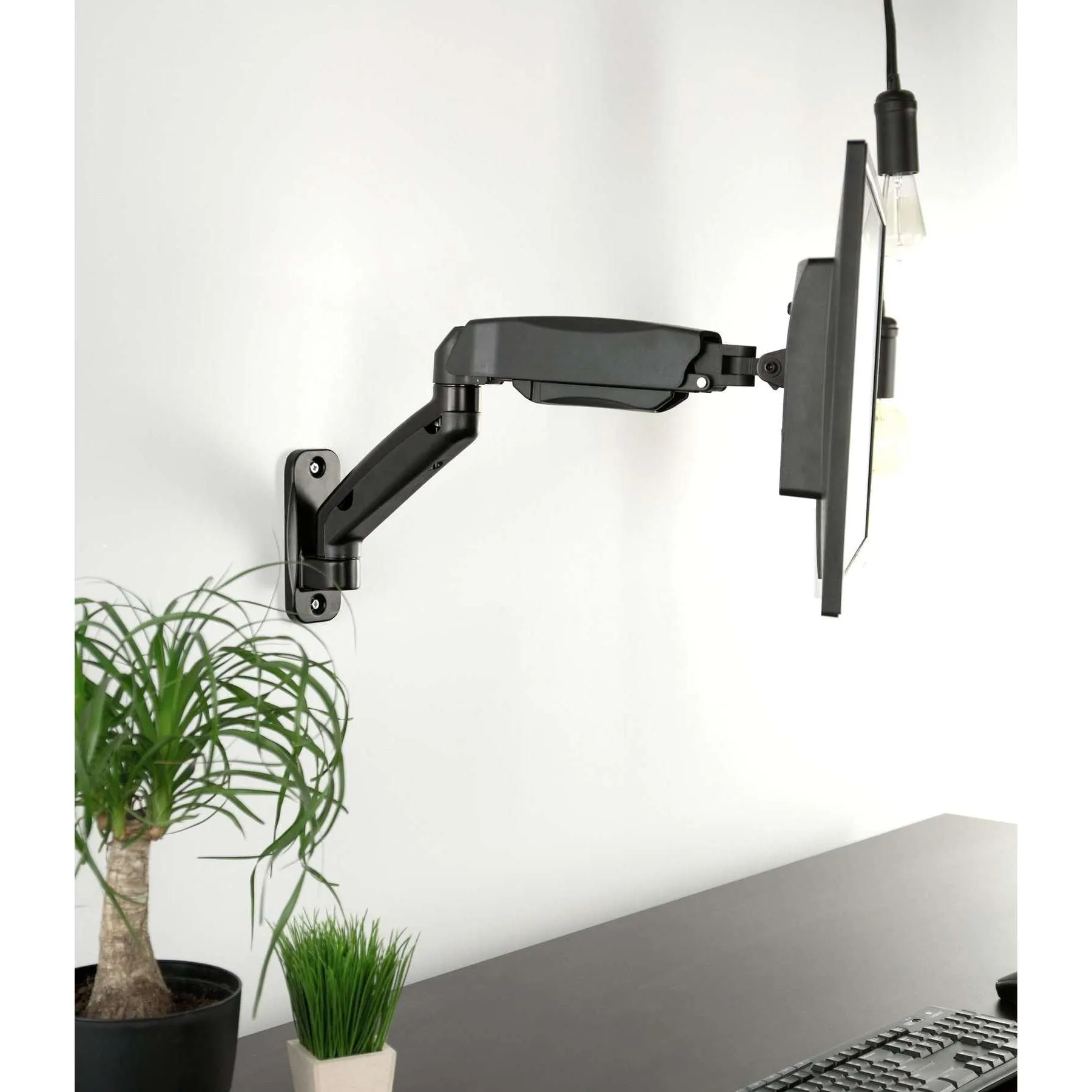 VIVO Pneumatic Arm Single Monitor/Laptop Wall Mount, MOUNT-V001G or -V001GL