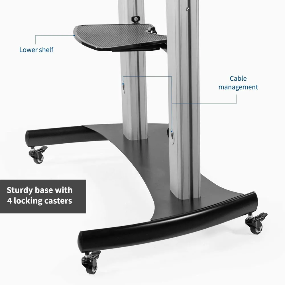 VIVO STAND-TV12H Aluminum Mobile AV Cart for Dual 37”-60” TVs