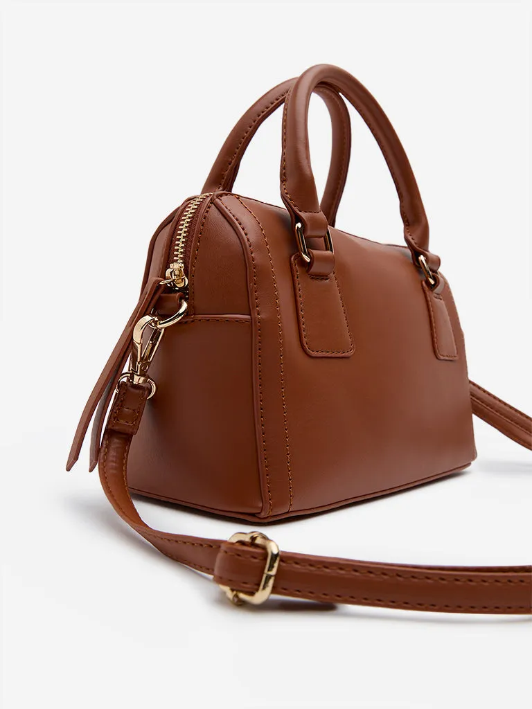 Westside Brown Faux-Leather Hand Bag