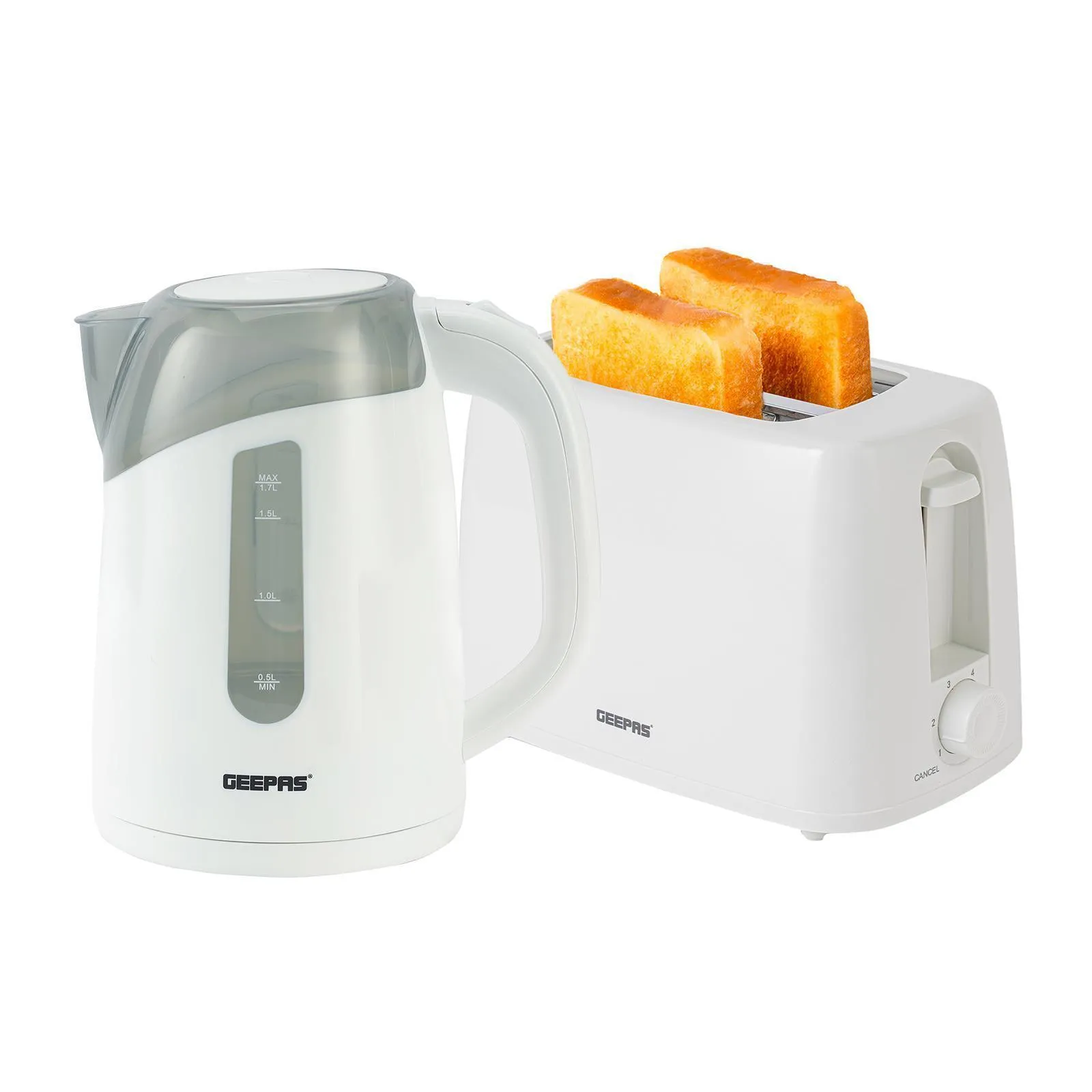 White 2-Slice & 1.7L Illuminating LED Kettle and Toaster Set