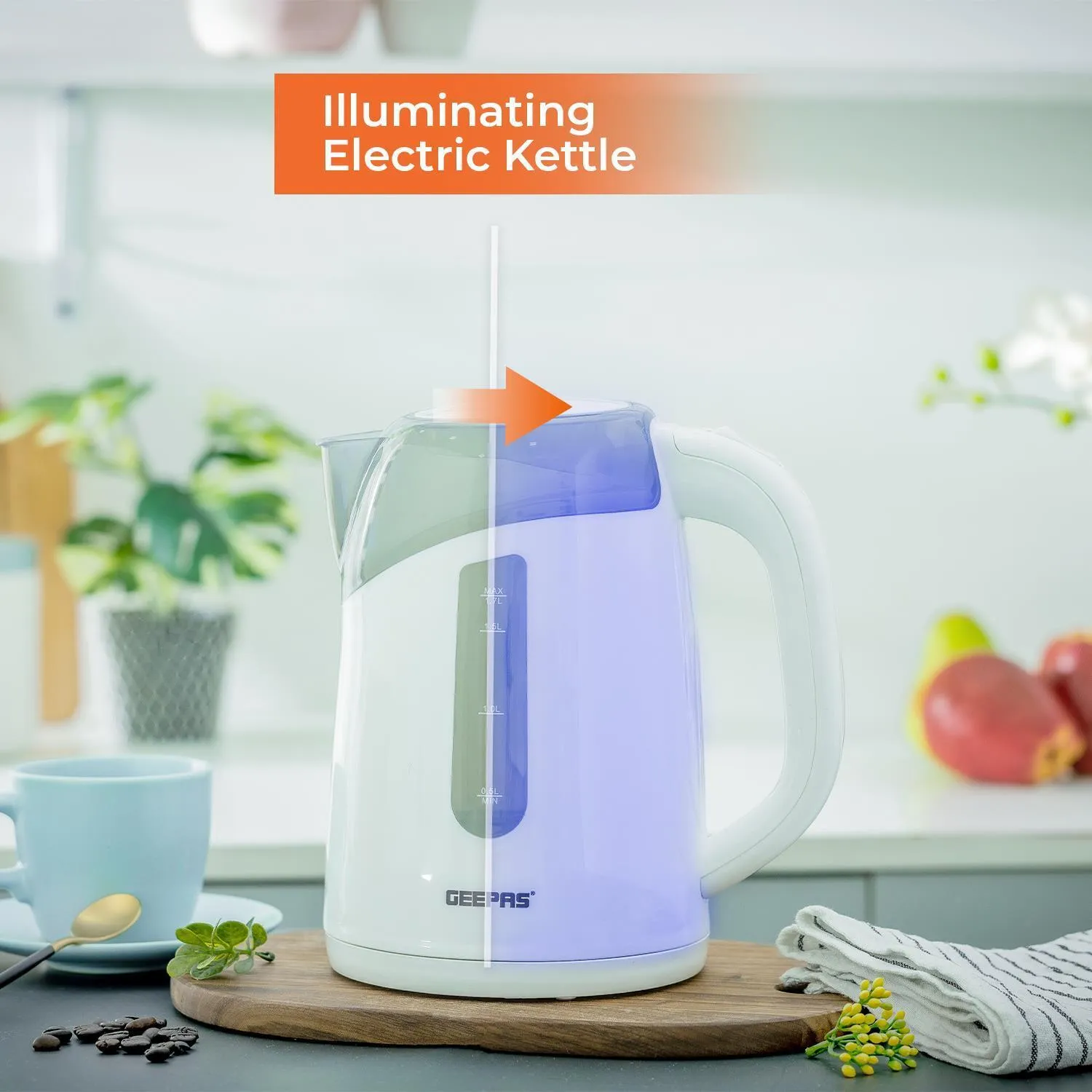 White 2-Slice & 1.7L Illuminating LED Kettle and Toaster Set