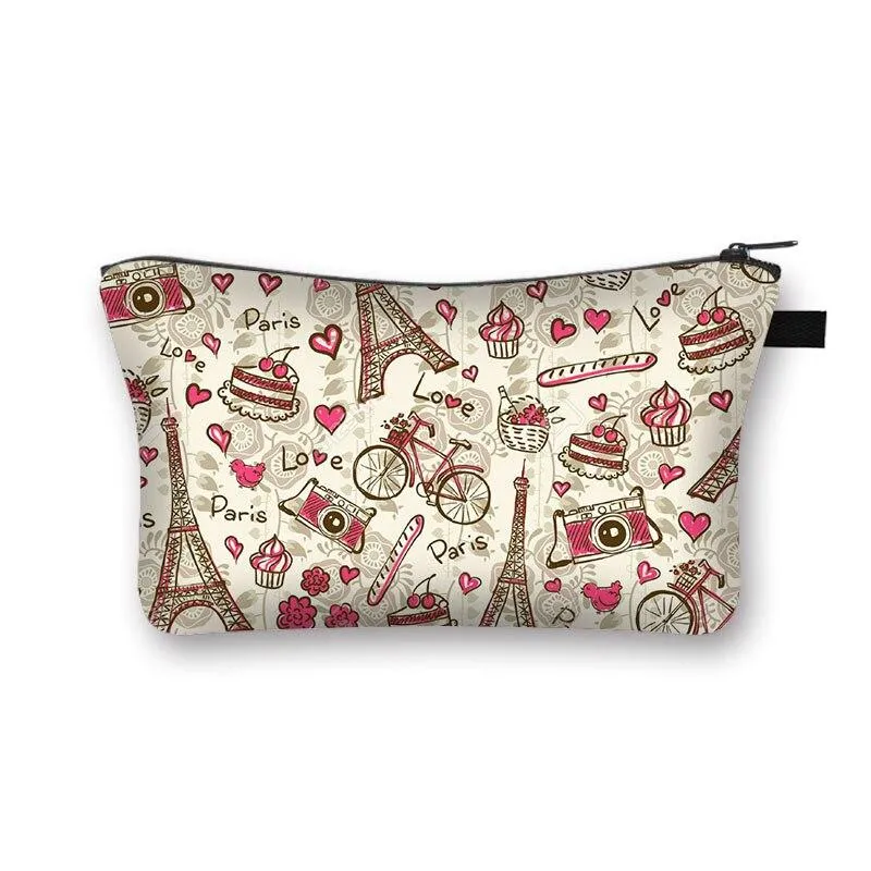 Women Red Lips Print Cosmetic Makeup Bag