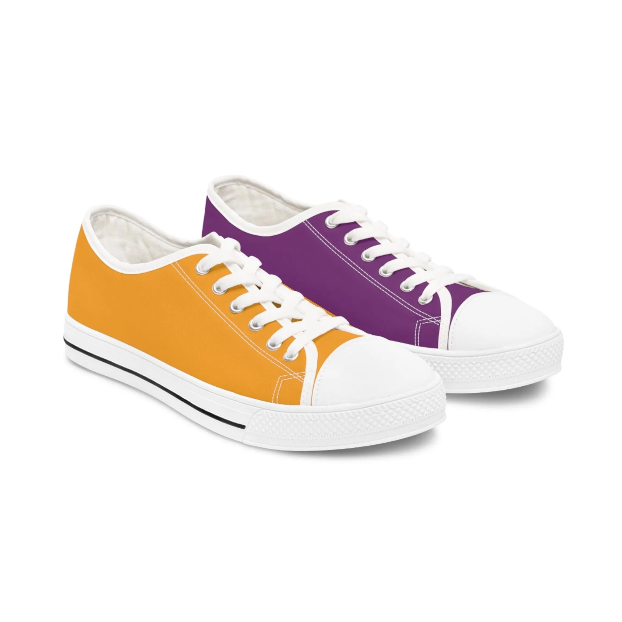 Women's Orange & Purple Mismatched Low Top Sneakers