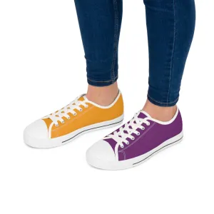 Women's Orange & Purple Mismatched Low Top Sneakers