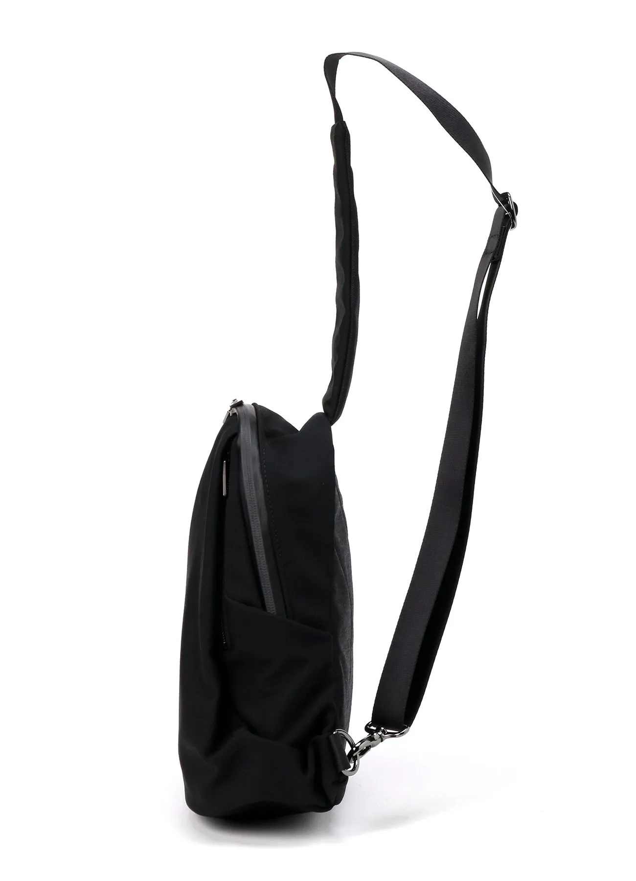 WOOL GABARDINE/NYLON TUCK SLING BAG