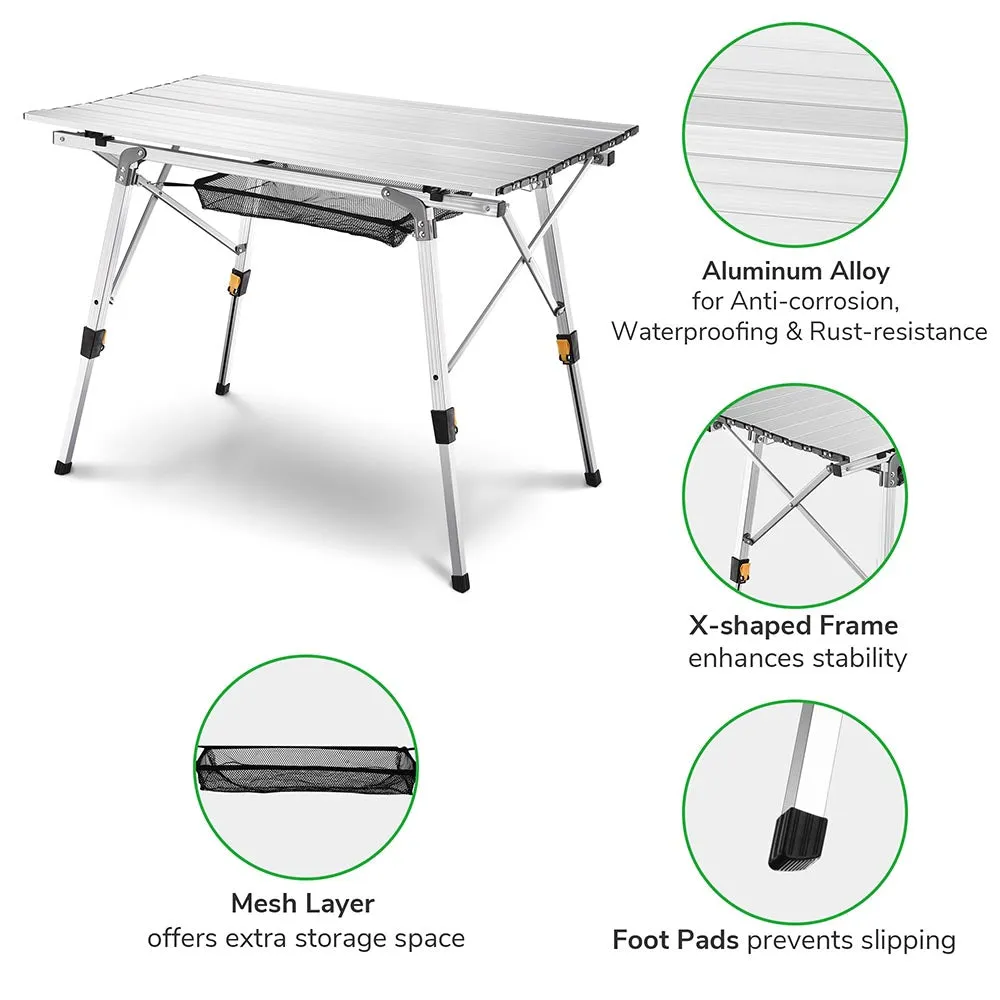 Yescom Picnic Folding Table Roll Up Camping Table 35"x20"