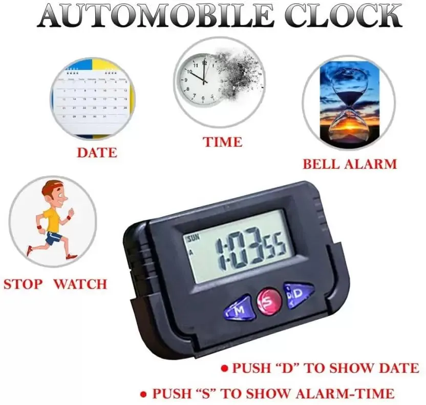 ZENNiX Car Dashboard and Office Desk Clock